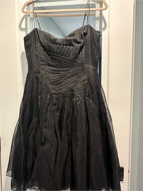 Vintage Karen Millen Women's Black Spaghetti-Strap Party Dress 10
